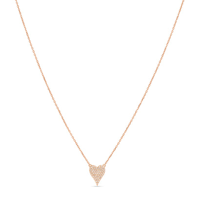 Diamond Heart Necklace in Rose Gold - Alexandra Marks 