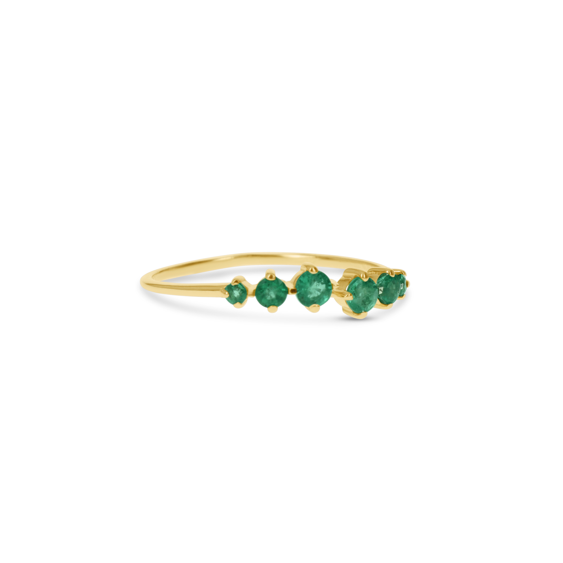 Graduated Emerald Birthstone Wrap Ring in 14kt Gold