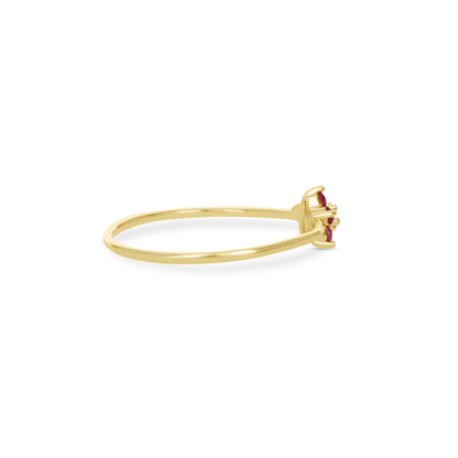 Petite Flower Stacking Ring in Gold. 