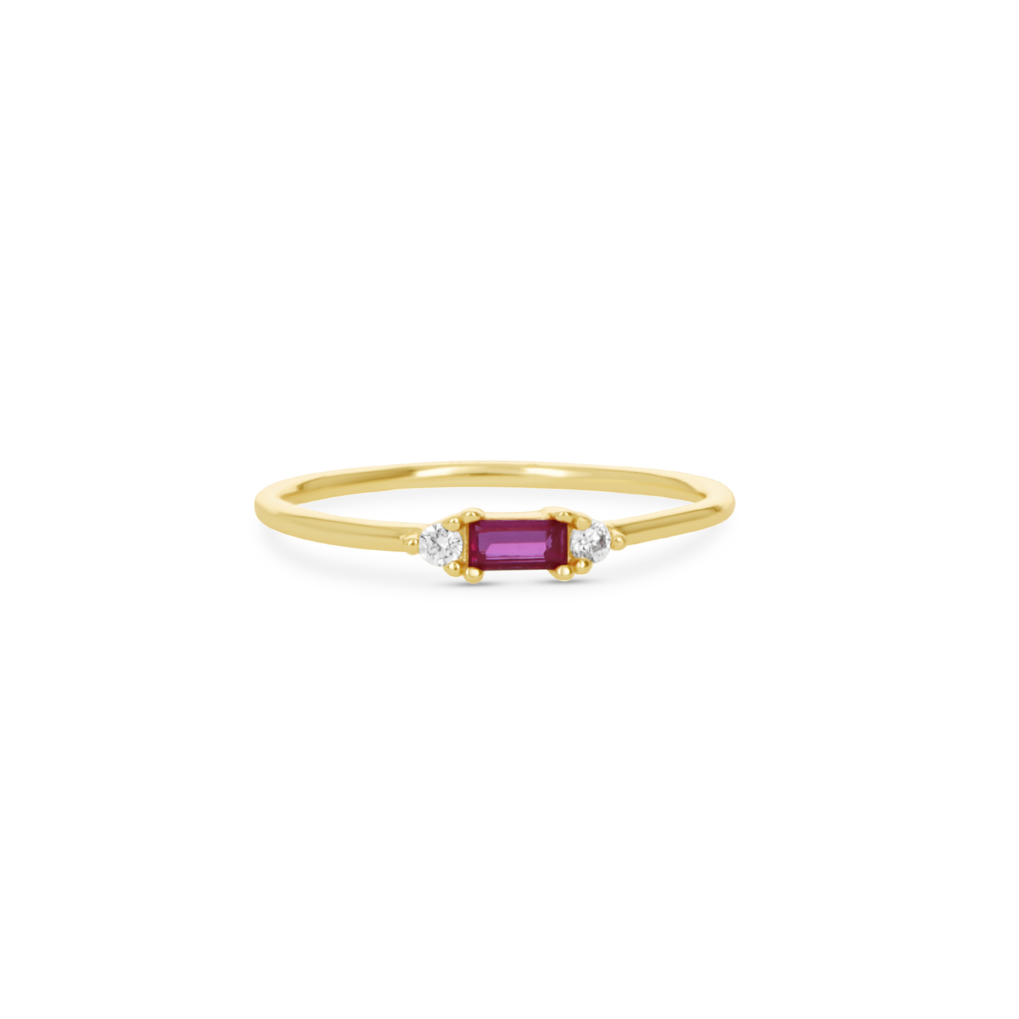 Ruby Thin Stacking Ring in Gold from Alexandra Marks Jewelry. 