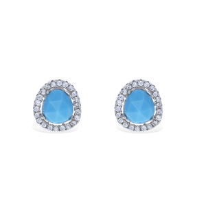Silver & Turquoise Gemstone Stud Earrings | Alexandra marks Jewelry