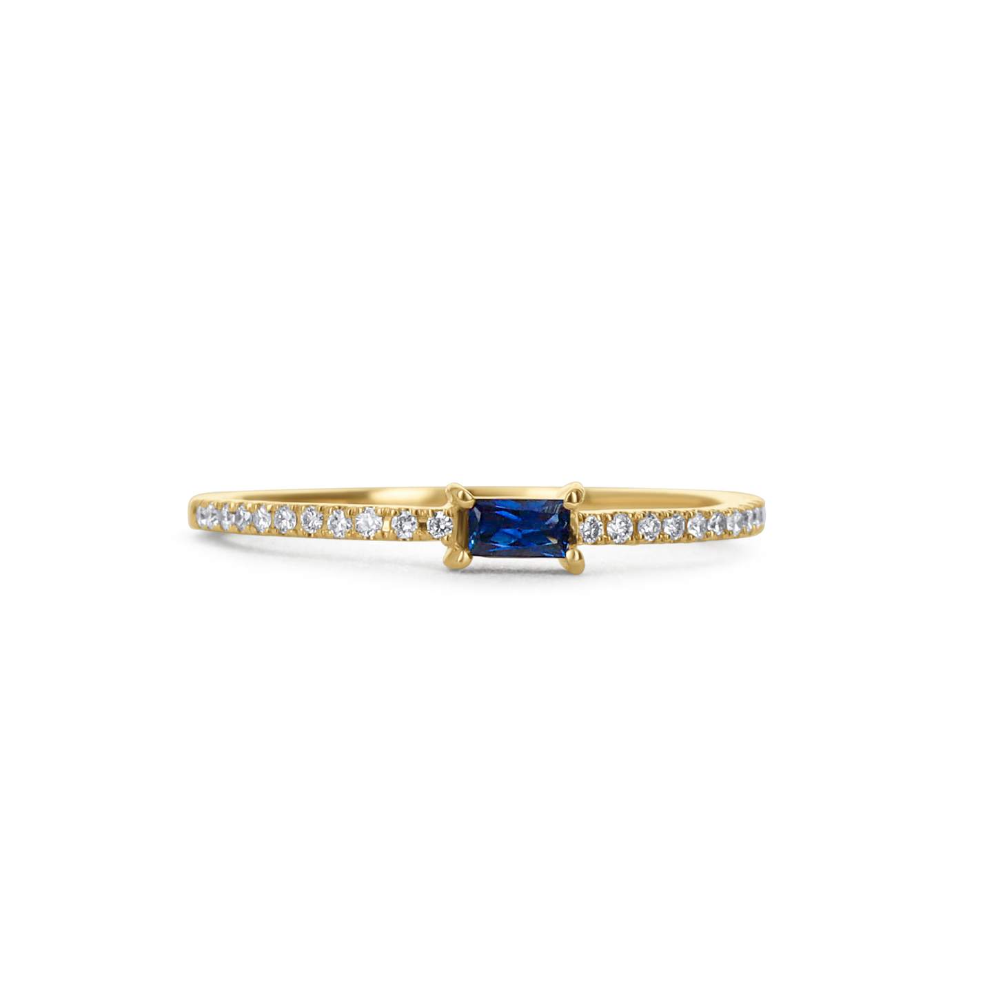Sapphire Birthstone Stacking Ring in 14kt Yellow Gold From Alexandra Marks Jewelry. 