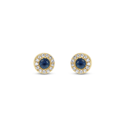 Sapphire Halo Stud Earrings