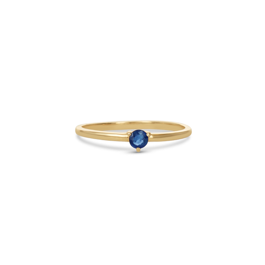 Sapphire Solitaire Ring in 14kt Yellow Gold | Alexandra Marks Jewelry