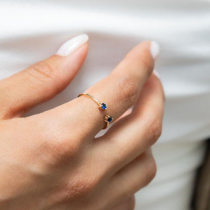 Sapphire Cuff Ring in Gold 