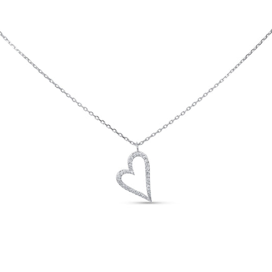 Sideways Diamond Heart Necklace - Alexandra Marks Jewelry