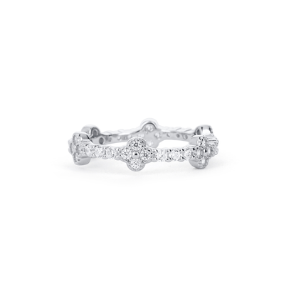 Sterling Silver Clover CZ Eternity Stack Ring From Alexandra Marks Jewelry.