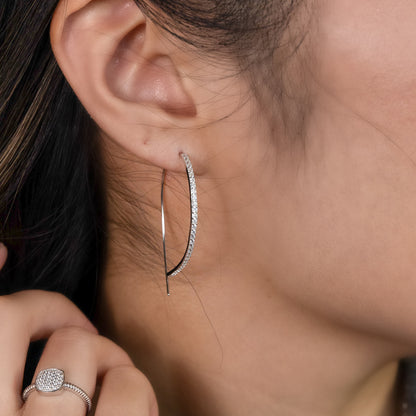 Silver Criss Cross Hoop Earrings from Alexandra Marks 