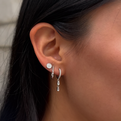 Silver Baguette Drop Earrings From Alexandra Marks Jewelry. 