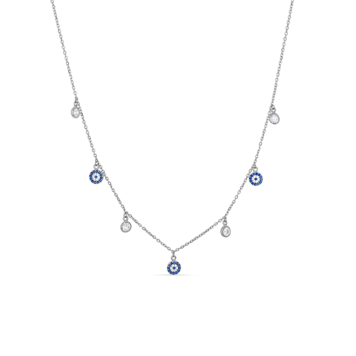 Evil Eye Charm Necklace in Silver from Alexandra Marks Jewelry