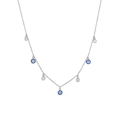 Evil Eye Charm Necklace in Silver from Alexandra Marks Jewelry