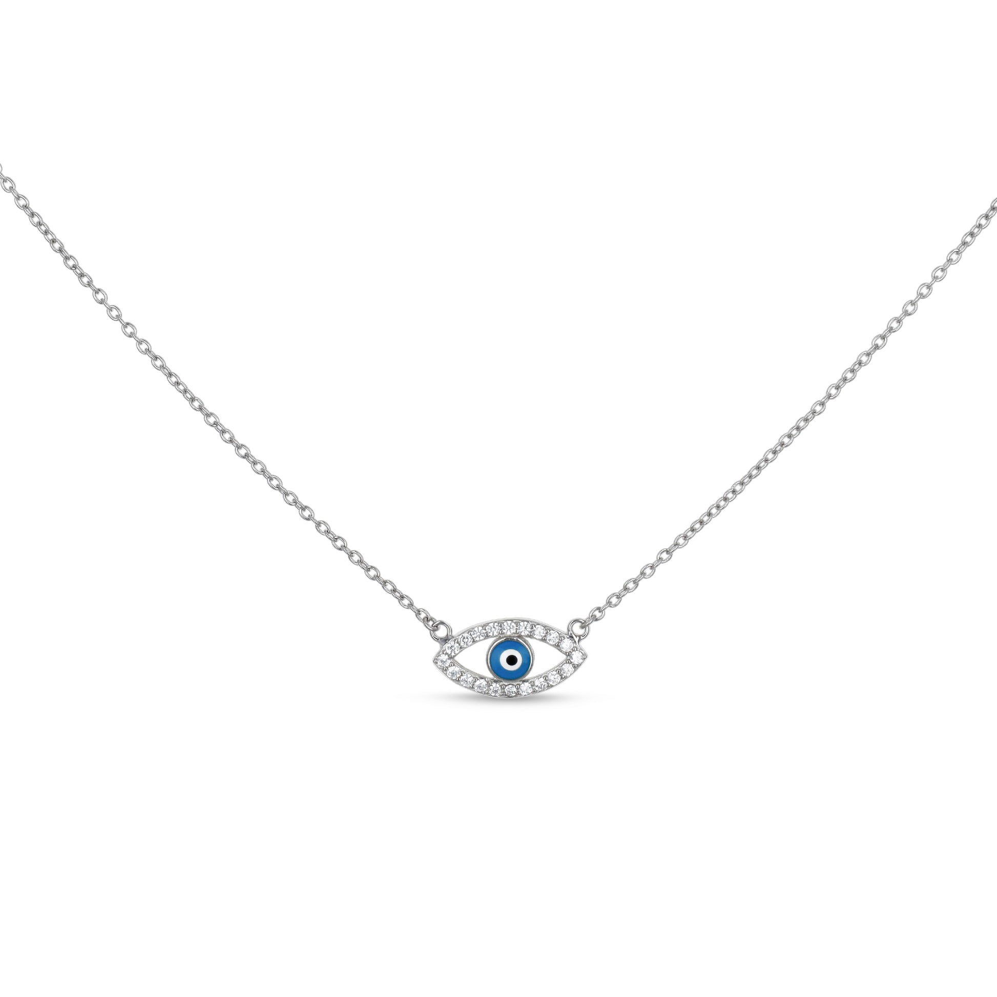 Silver Evil Eye Turquoise Necklace from Alexandra Marks Jewelry