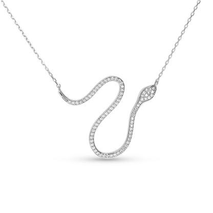 Silver & CZ Snake Statement Necklace from Alexandra Marks Jewelry