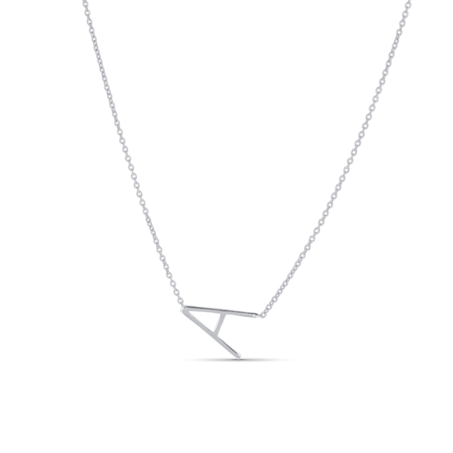 Silver Letter A Initial Necklace - Alexandra Marks Jewelry