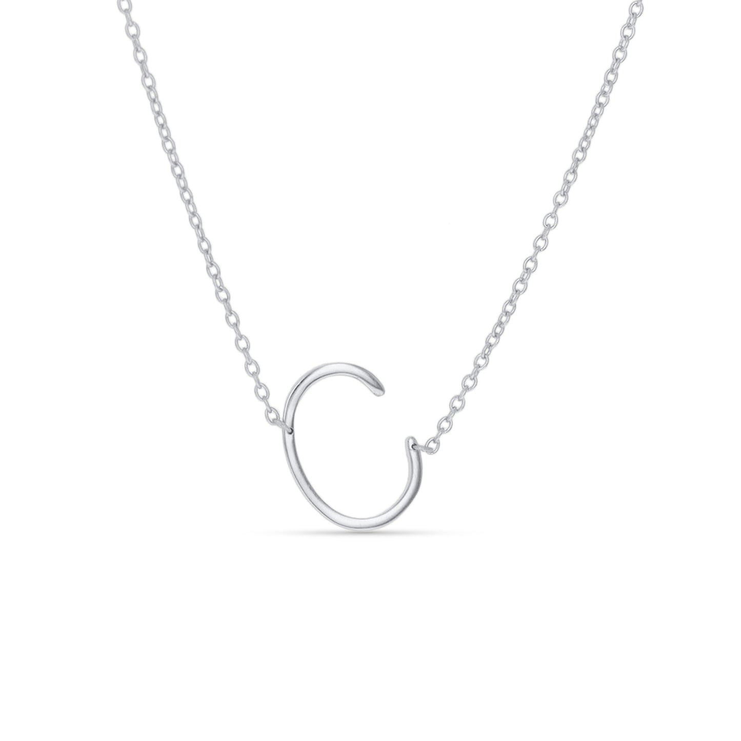 Silver Letter C Initial necklace from Alexandra Marks Jewelry