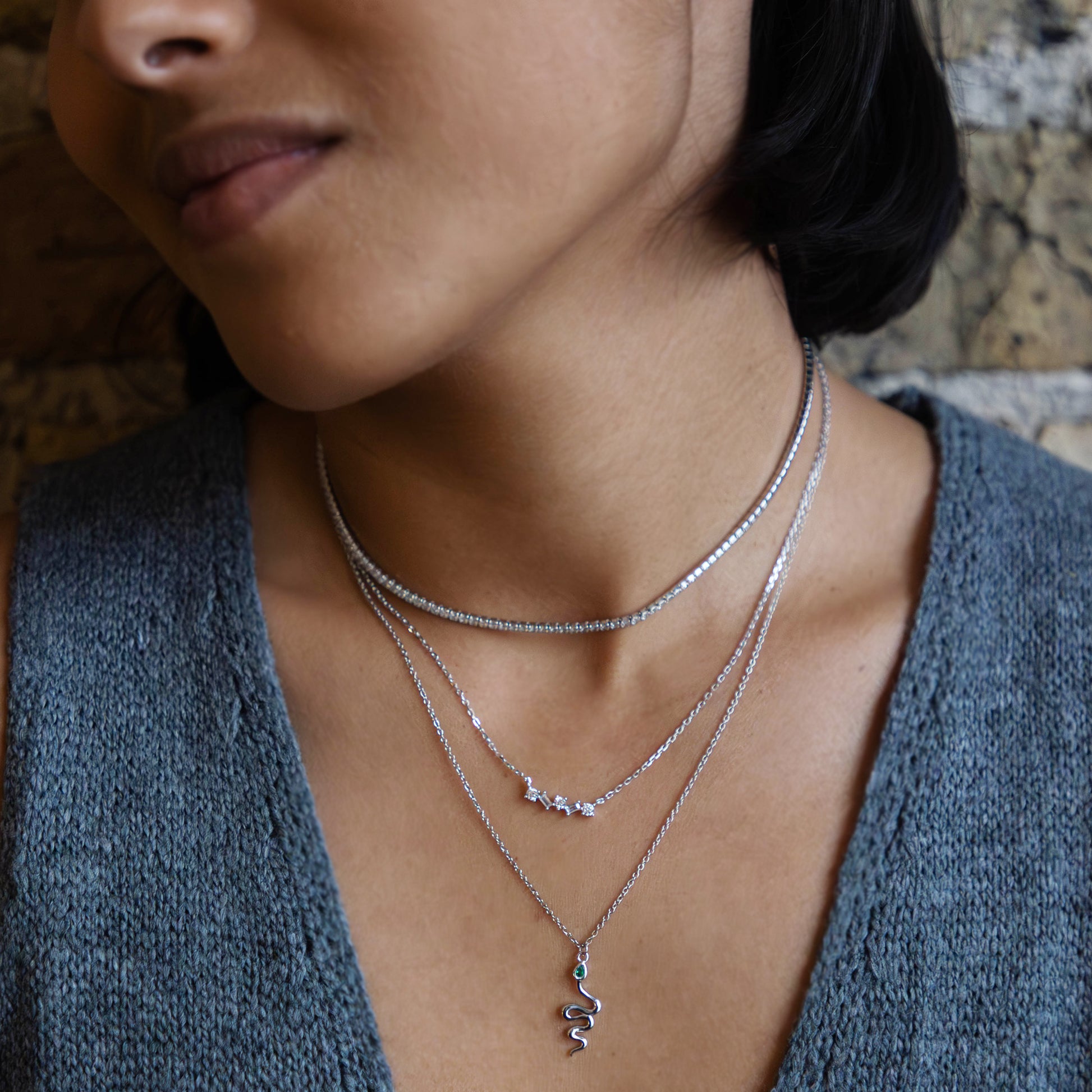 Sterling Silver Snake Necklace from Alexandra Marks Jewelry