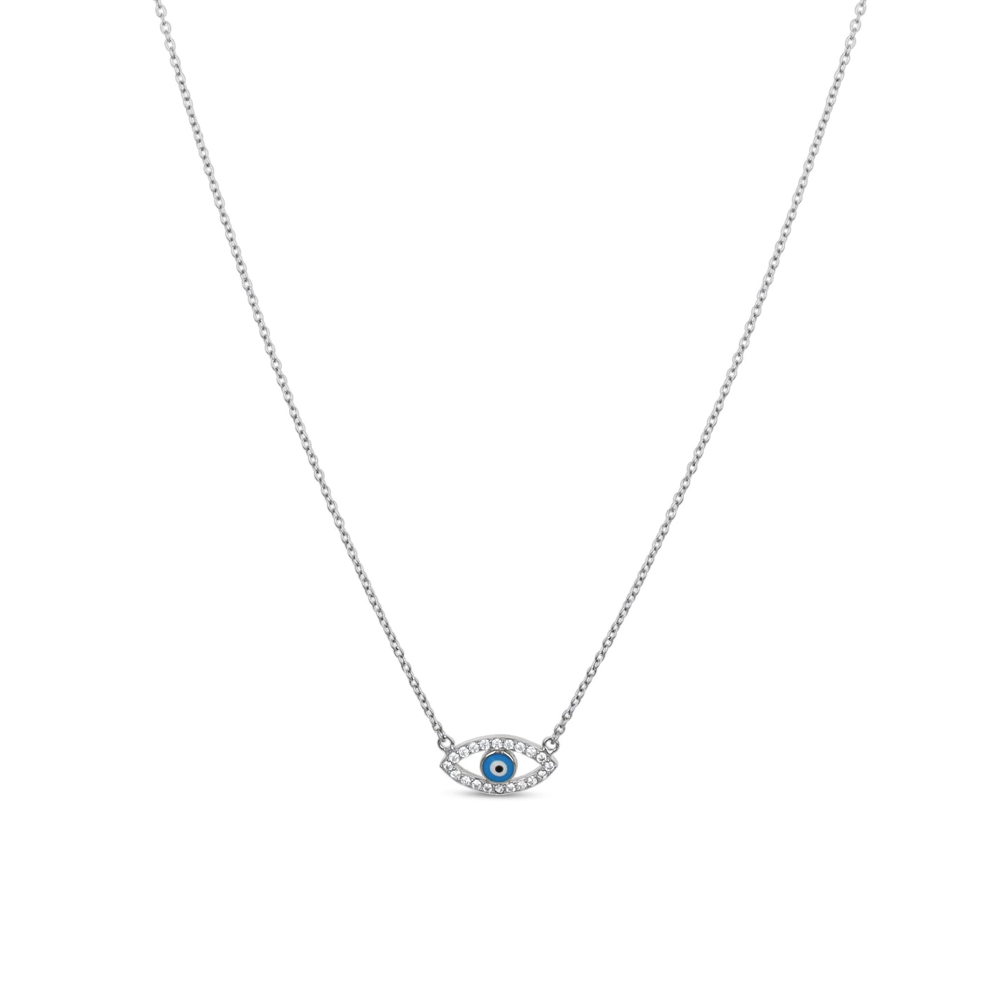 Dainty Evil Eye Necklace in Silver from Alexandra Marks Jewelry