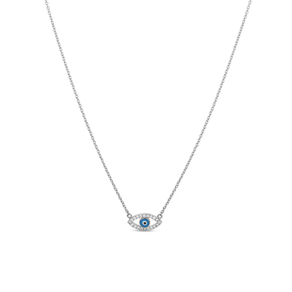 Dainty Evil Eye Necklace in Silver from Alexandra Marks Jewelry