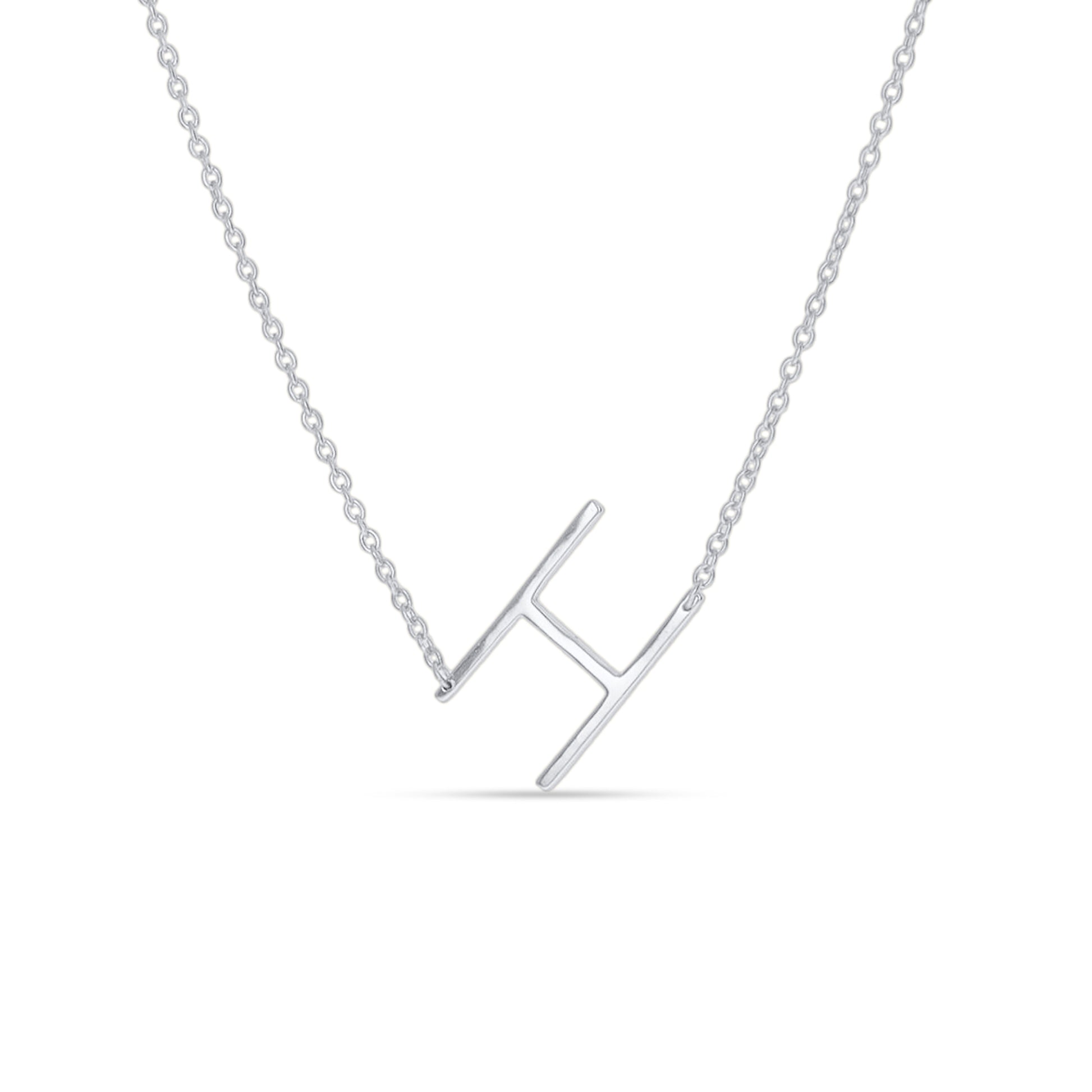 Silver Letter H Necklace - Alexandra Marks Jewelry