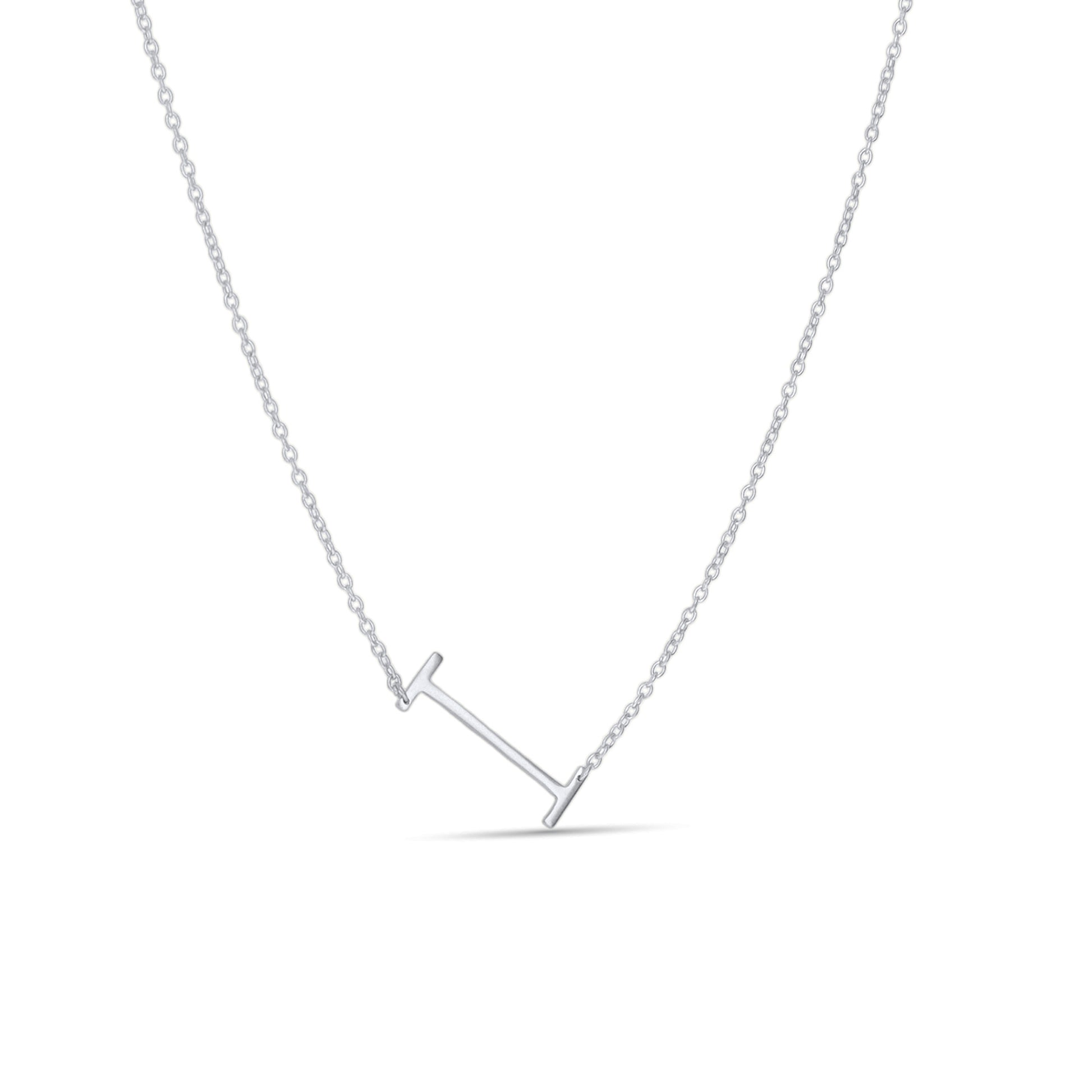 Silver Letter I Necklace - Alexandra Marks Jewelry