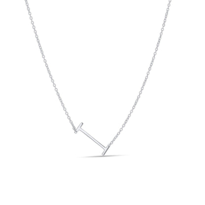 Silver Letter I Necklace - Alexandra Marks Jewelry