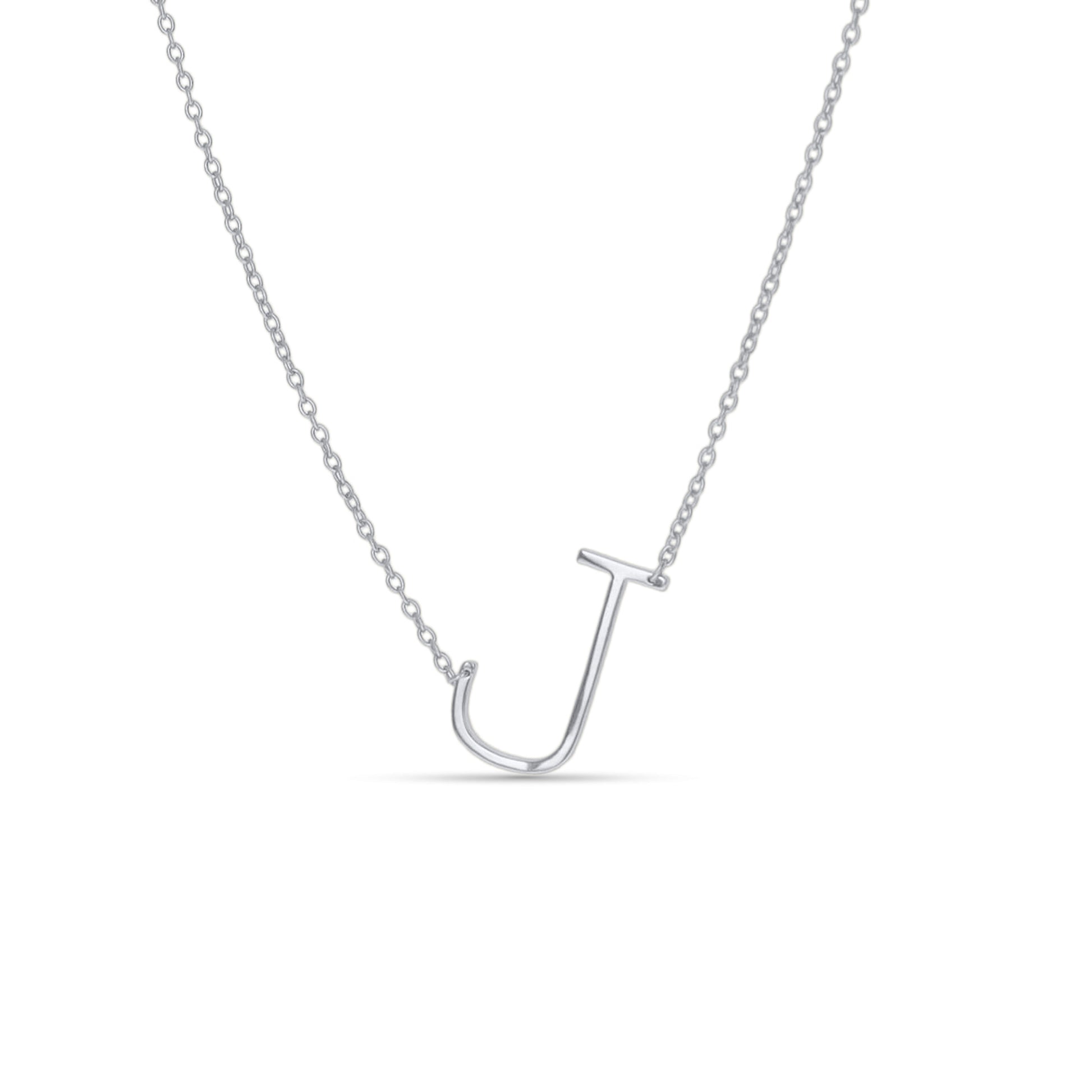 Silver Letter J Initial Necklace - Alexandra Marks Jewelry