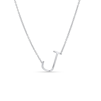 Silver Letter J Initial Necklace - Alexandra Marks Jewelry