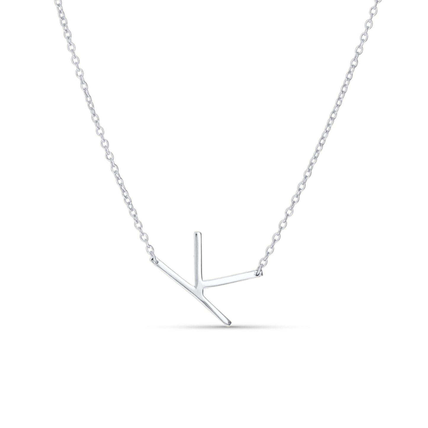 Silver Letter K Necklace from Alexandra Marks Jewelry