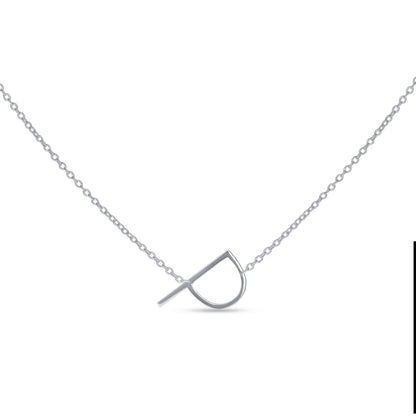 Silver Letter P Initial Necklace - Alexandra Marks 