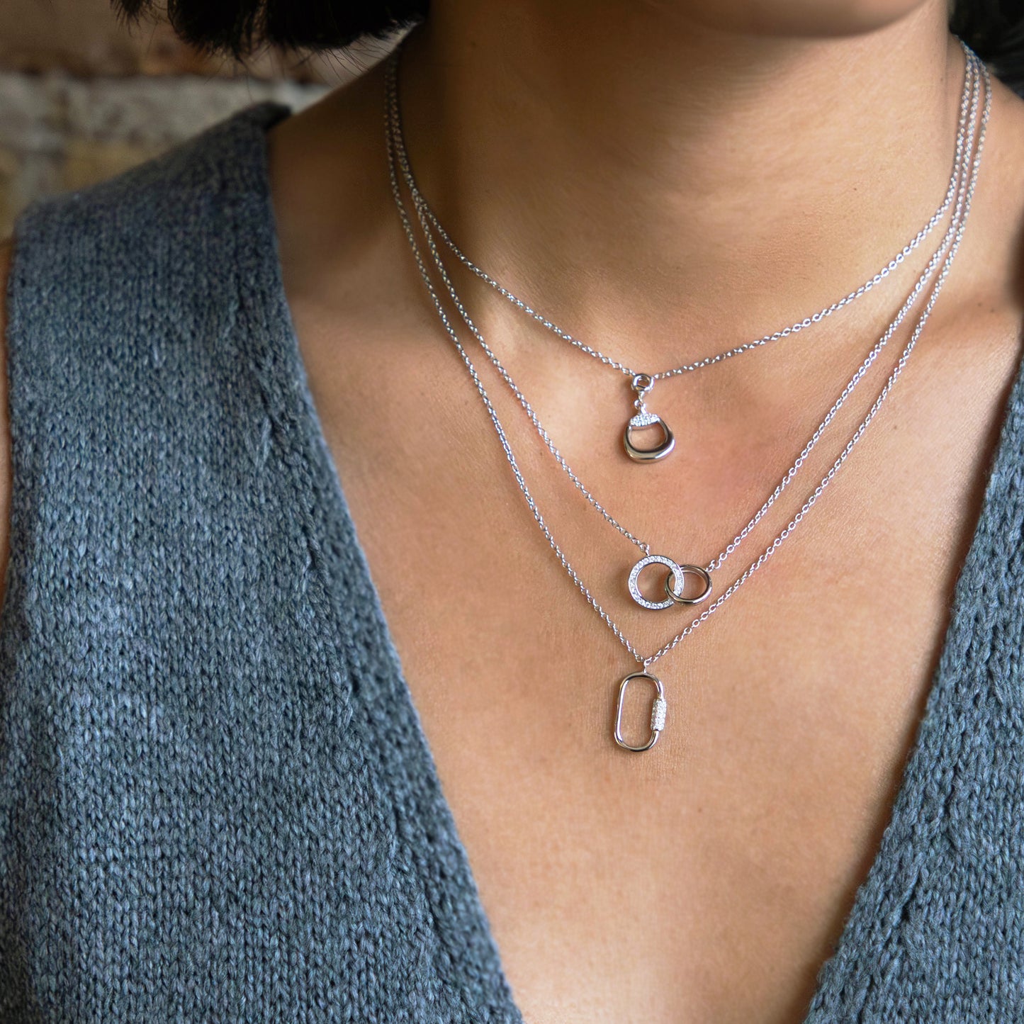 Sterling Silver Oval Necklaces from Alexandra Marks Jewelry