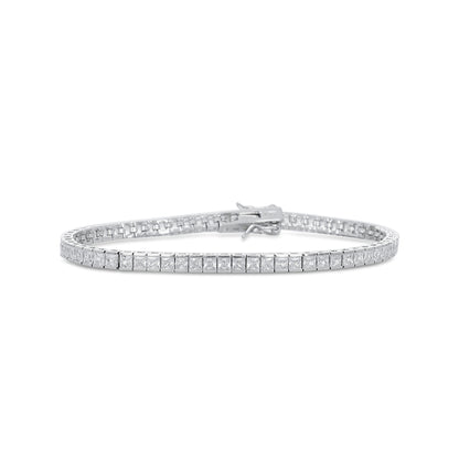 Square Diamond Silver Tennis Bracelet - Alexandra Marks 