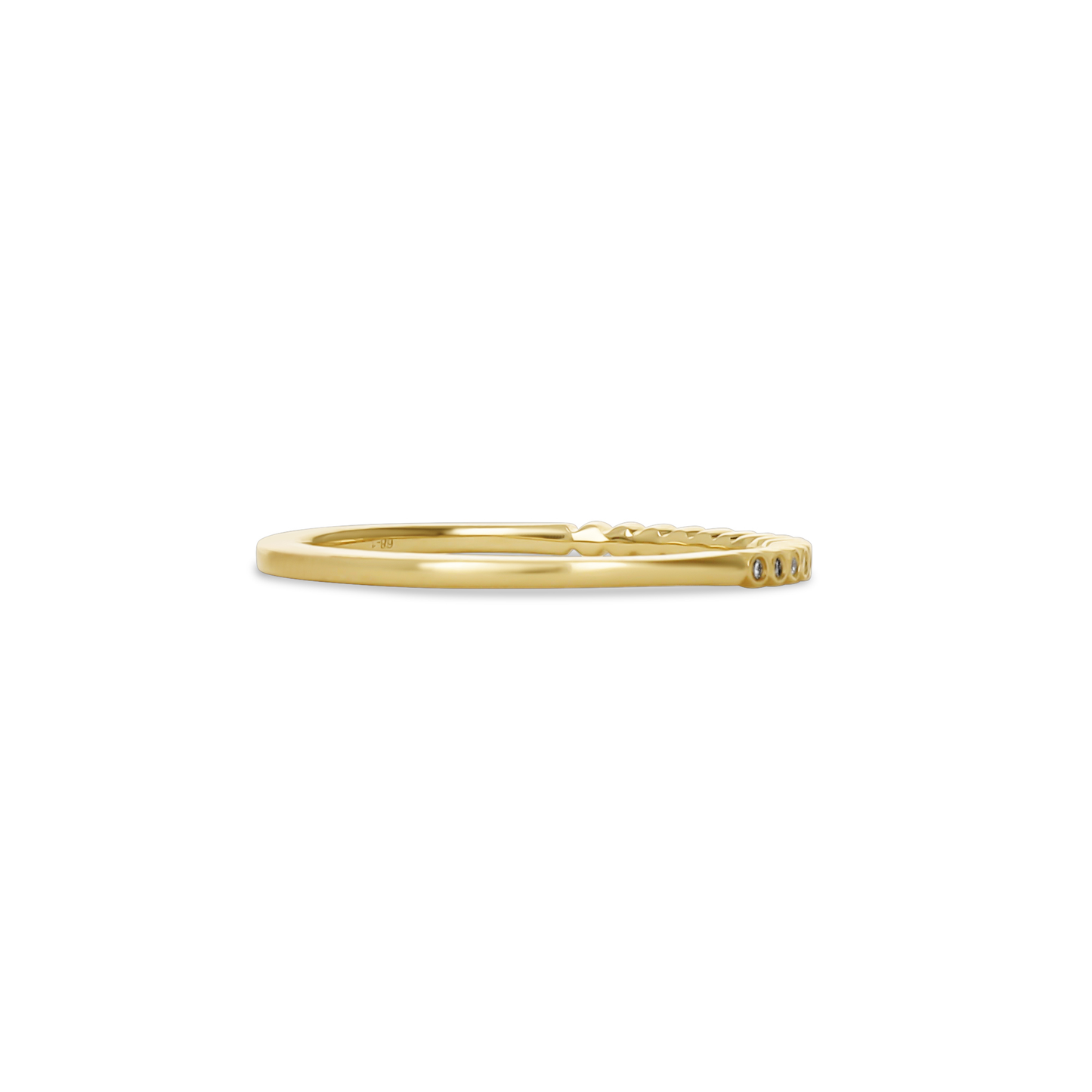 Simple Thin Gold & Diamond Stacking Ring 