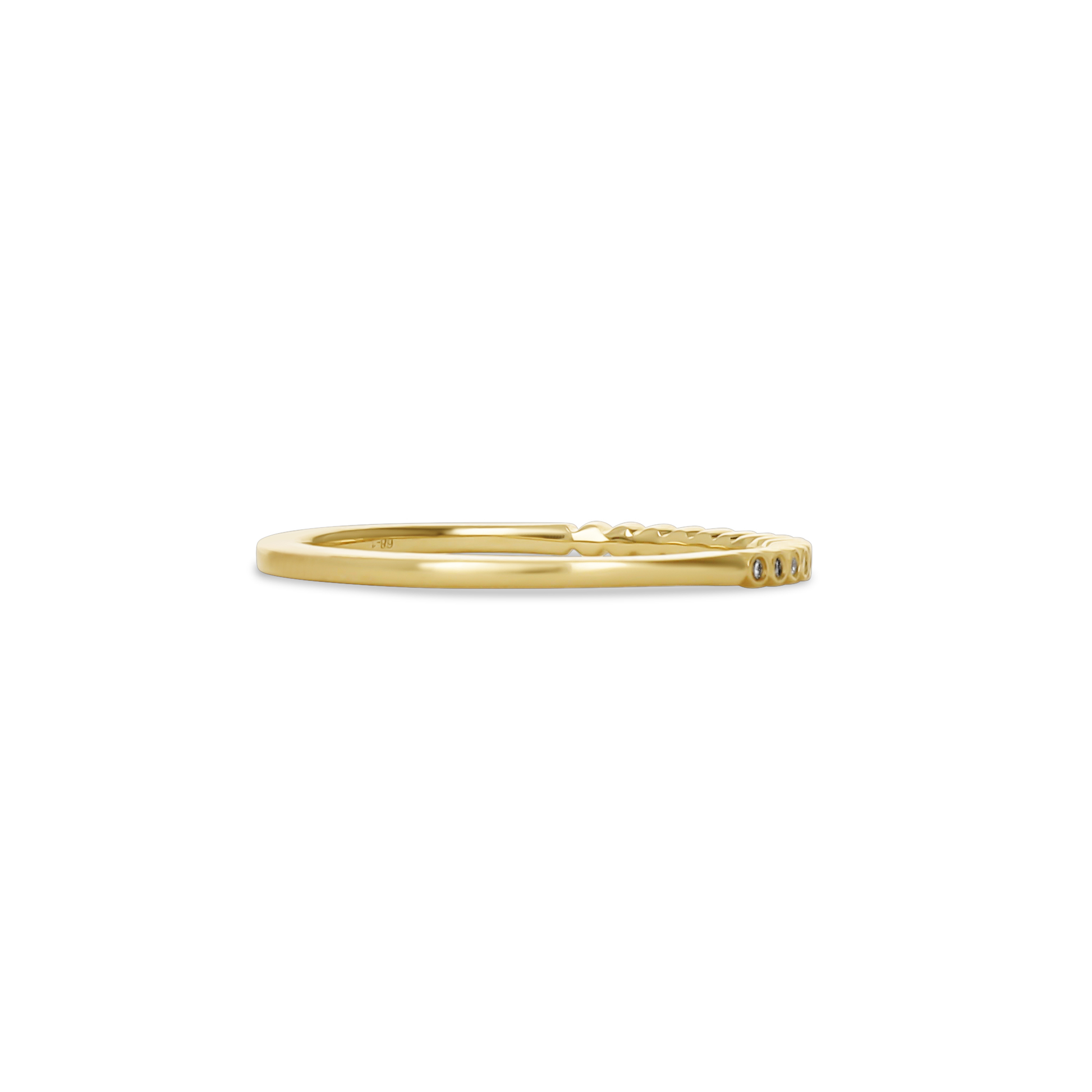 Simple Thin Gold & Diamond Stacking Ring 
