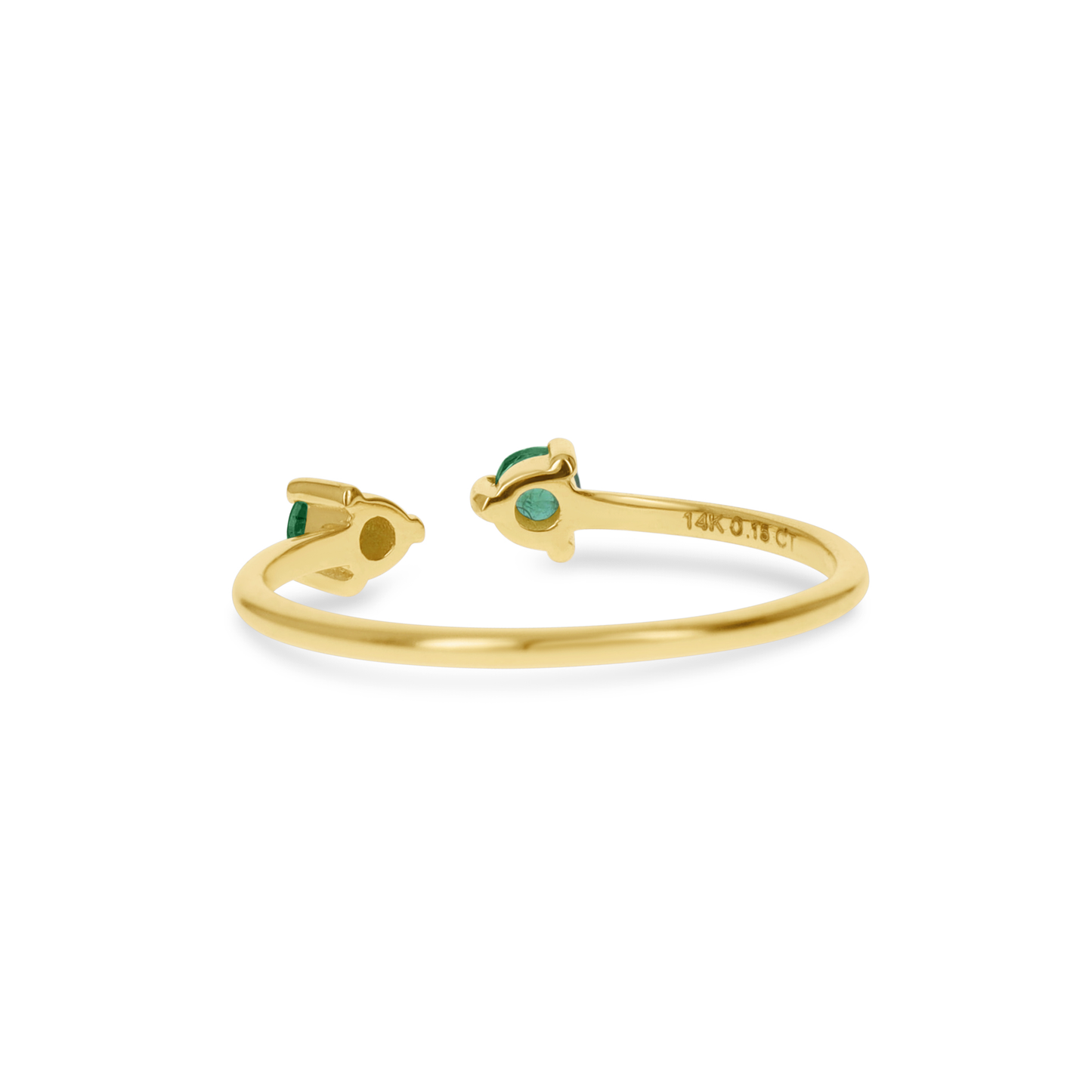Dainty Emerald Cuff Ring in Gold