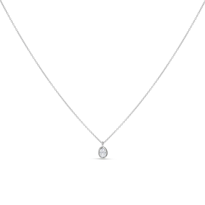 Oval CZ Pendant Necklace in Sterling Silver From Alexandra Marks Jewelry. 