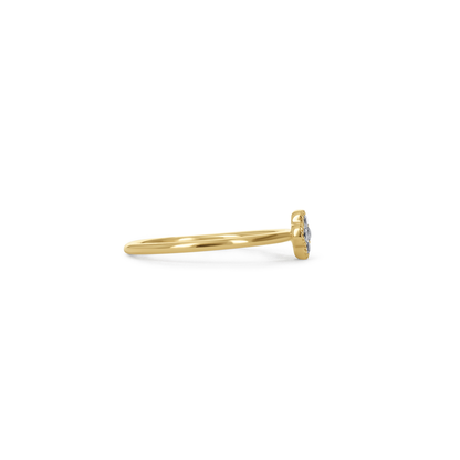 Thin Diamond Ring with Clover Details
