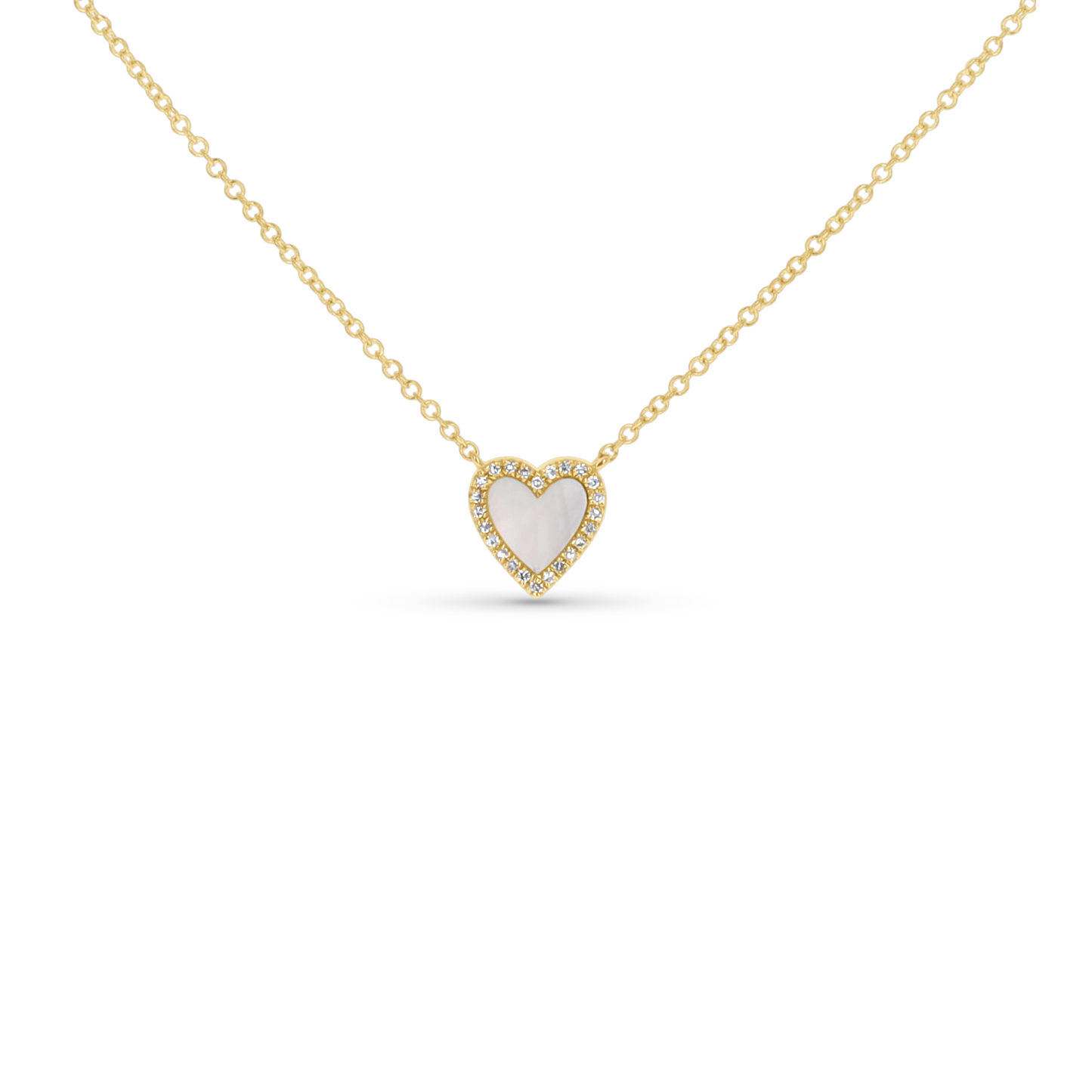 Dainty Diamond Pearl Heart Necklace from Alexandra Marks Jewelry