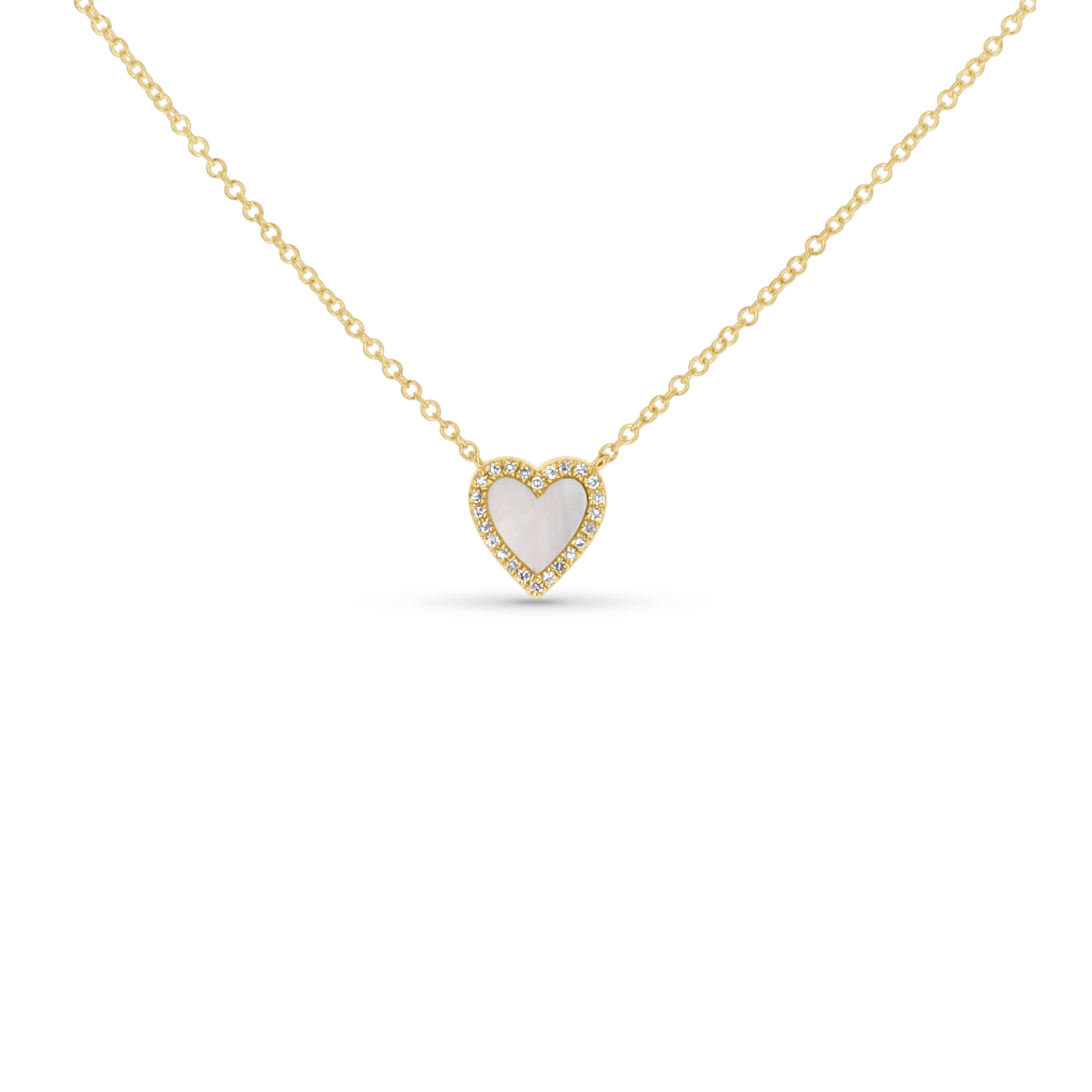 Dainty Diamond Pearl Heart Necklace from Alexandra Marks Jewelry