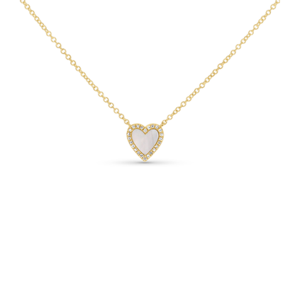 Dainty Diamond Pearl Heart Necklace from Alexandra Marks Jewelry