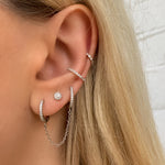 White Gold Small Diamond Halo Stud Earring from Alexandra Marks Jewelry