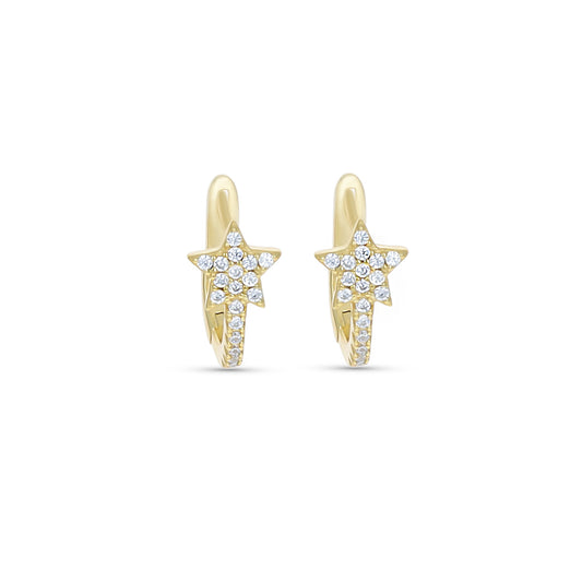 Dainty Gold Star Huggie Hoop Earrings from Alexandra Marks Jewelry