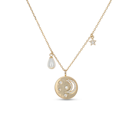 Moon & Star Charm Necklace from Alexandra Marks Jewelry