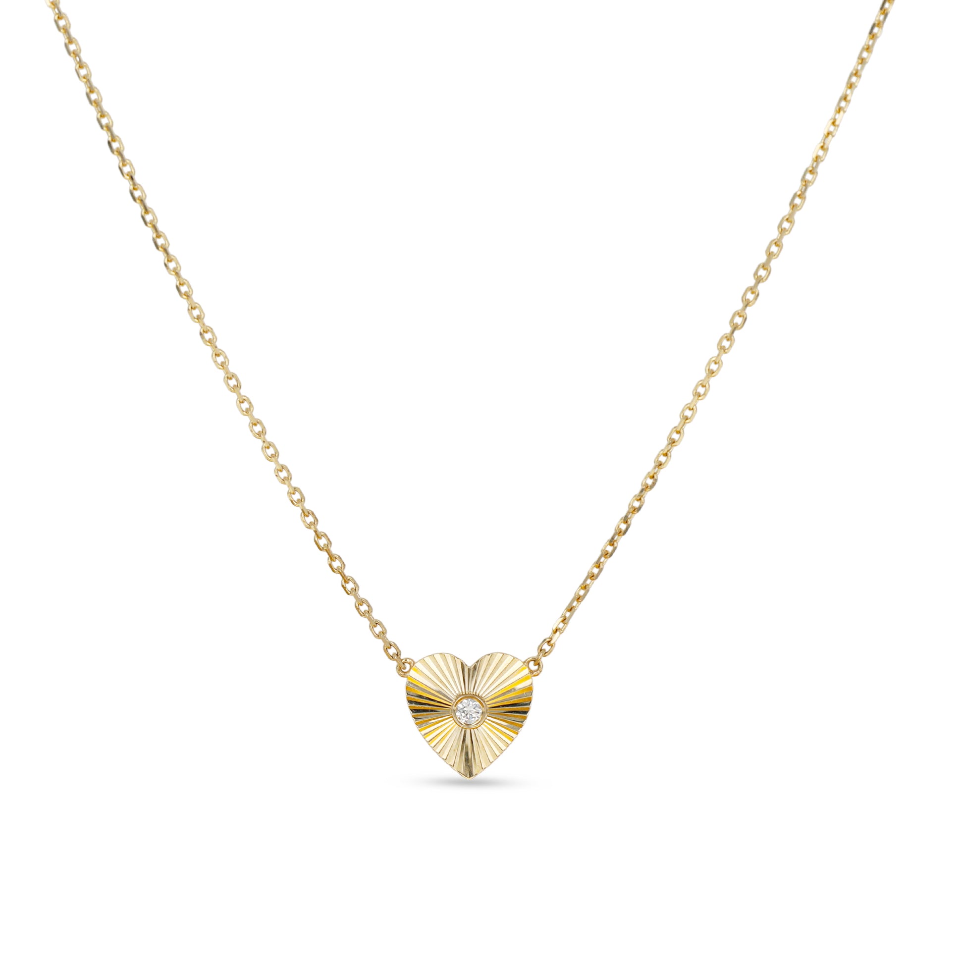 Modern Diamond Heart Necklace in 14kt Gold from Alexandra Marks Jewelry