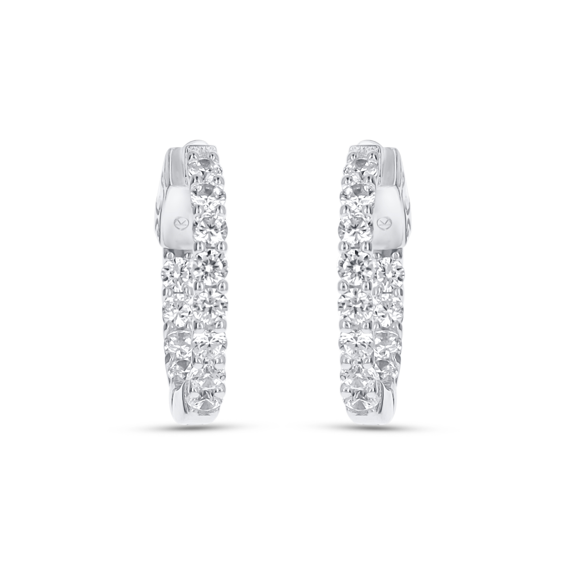 Round CZ Stone Hoop Earrings in Silver from Alexandra Marks Jewelry