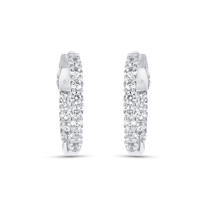Round CZ Stone Hoop Earrings in Silver from Alexandra Marks Jewelry
