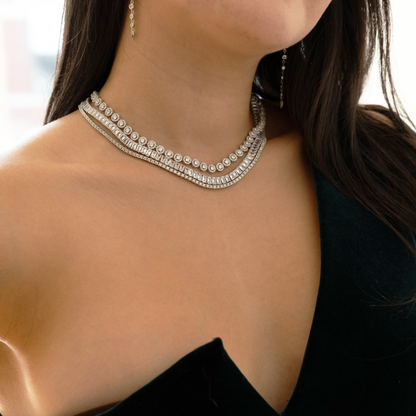 Mix of CZ Tennis Necklaces in Silver from Alexandra Marks Jewelry