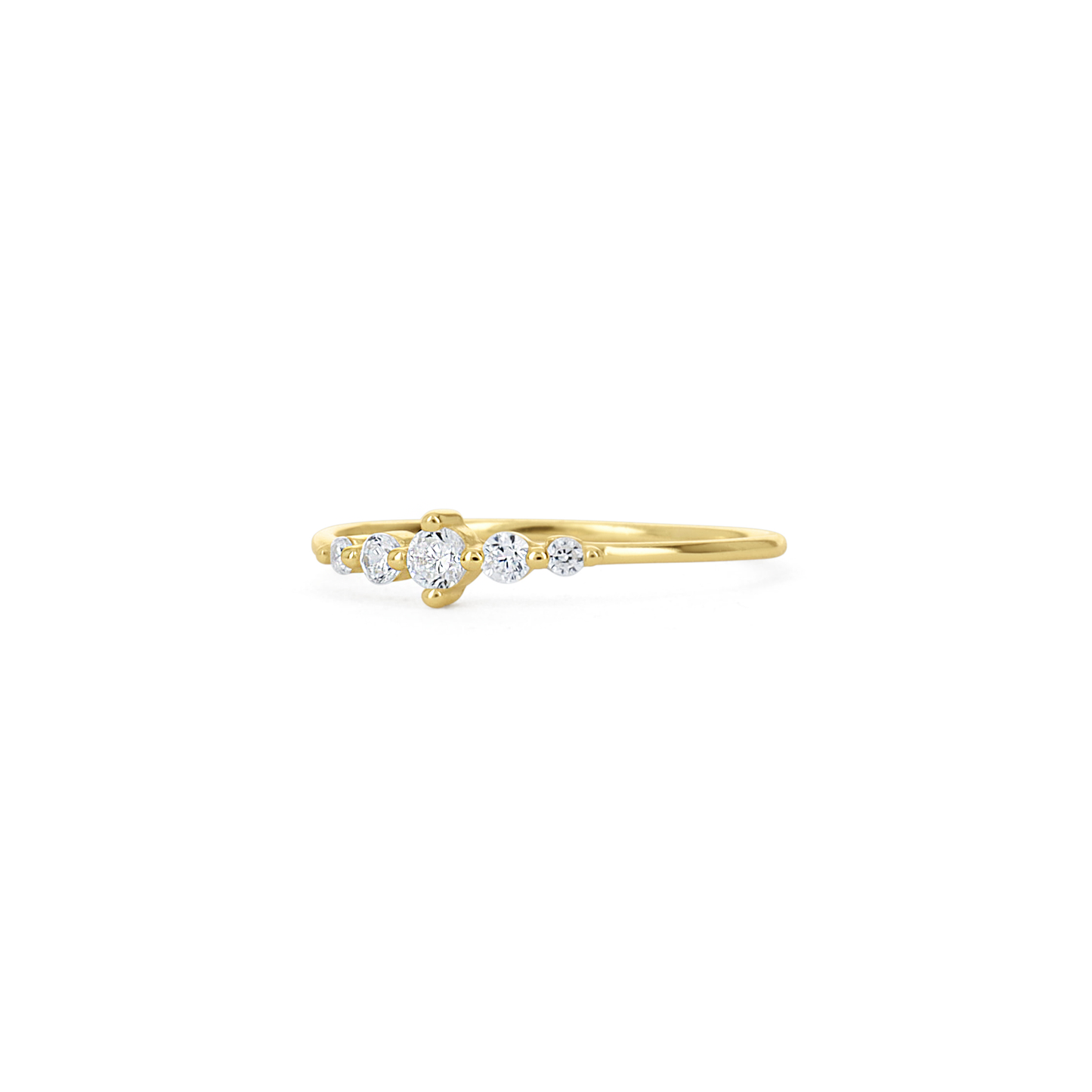 Simple Round CZ Stacking Ring in Gold