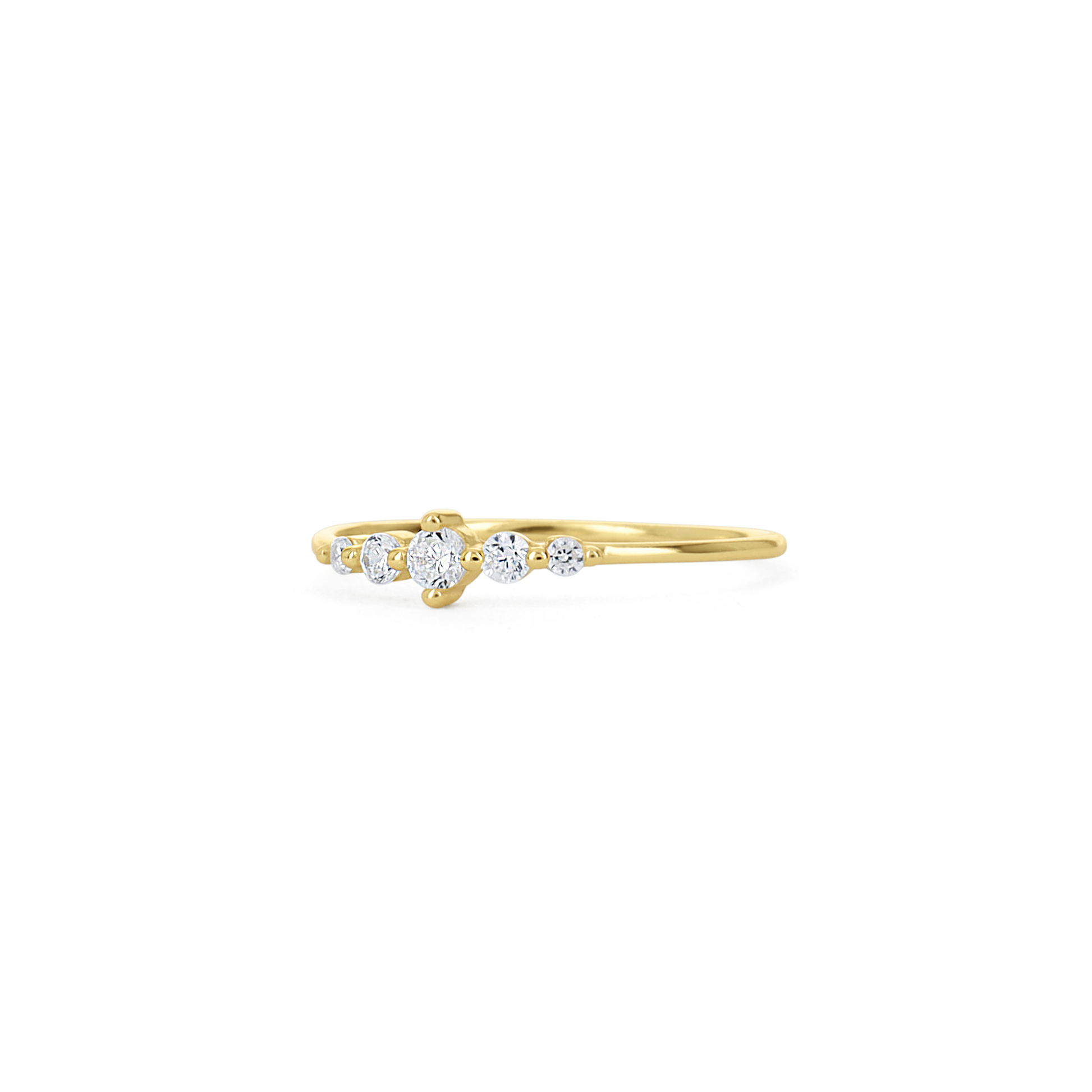 Simple Round CZ Stacking Ring in Gold
