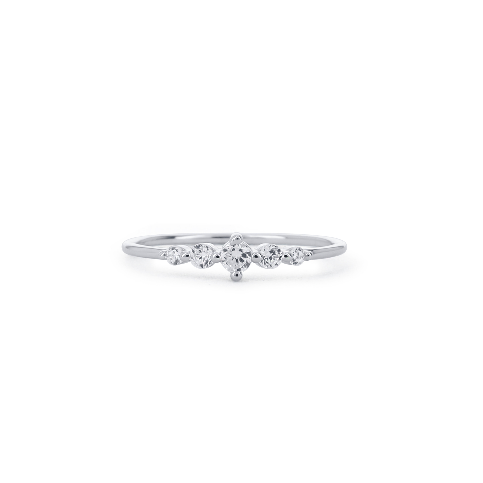 Delicate Graduated Round CZ Rings from Alexandra Marks Jewelry. 