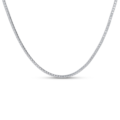 Diamond Like Tennis Necklace in Silver 